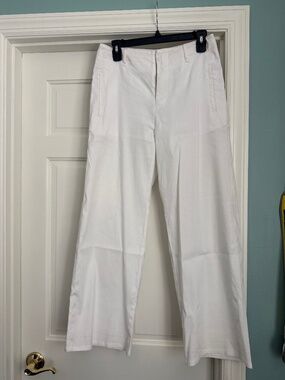 Rag & Bone White Linen Blend Wide Leg Pants sz 2